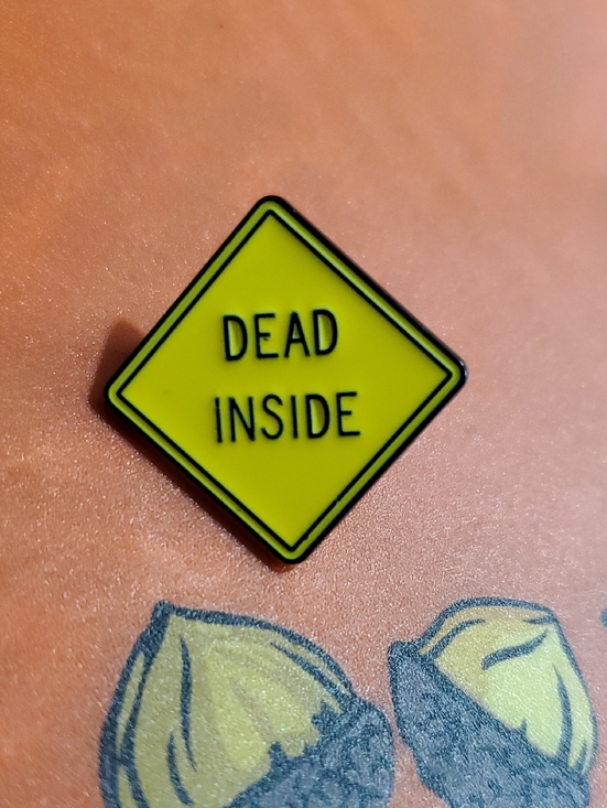Jewelry - Yellow "Dead Inside" Diamond Enamel Pin